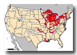 Ecological Coatings - Zebra Mussel Map (USA)